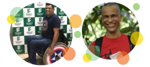 Descrição da imagem: fotos em formato circular de Héliton Nascimento e Ednilson Sacramento. Ao redor da imagem há pequenos círculos nas cores laranja, amarelo e verde.